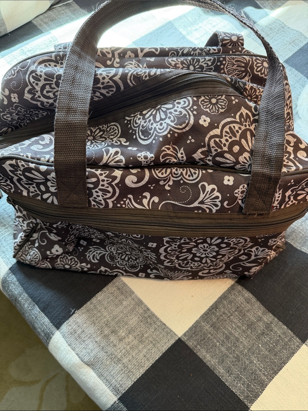 thirty-one Brown Floral Patterned Tote